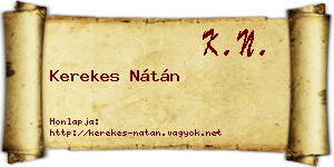 Kerekes Nátán névjegykártya